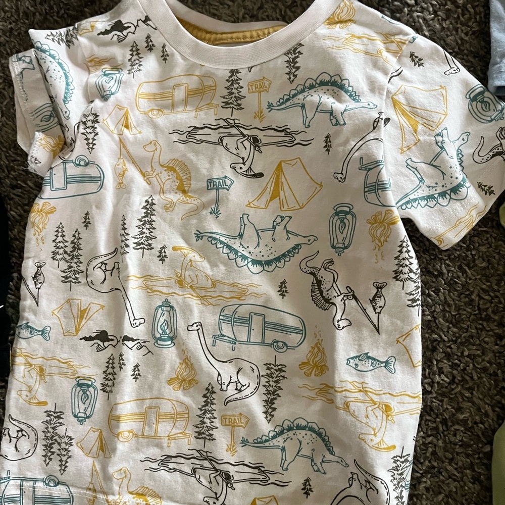 Tommy Bahama Kids Adventure Print T-Shirt - Cream, Yellow, Green